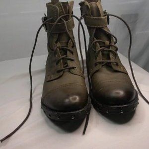 Women's Boots Musse and Cloud Zippered Lace up Buckled boots